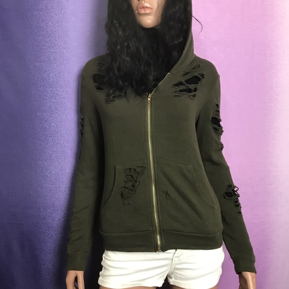 Active USA Tops - Forest Green Active USA distressed Hoodie